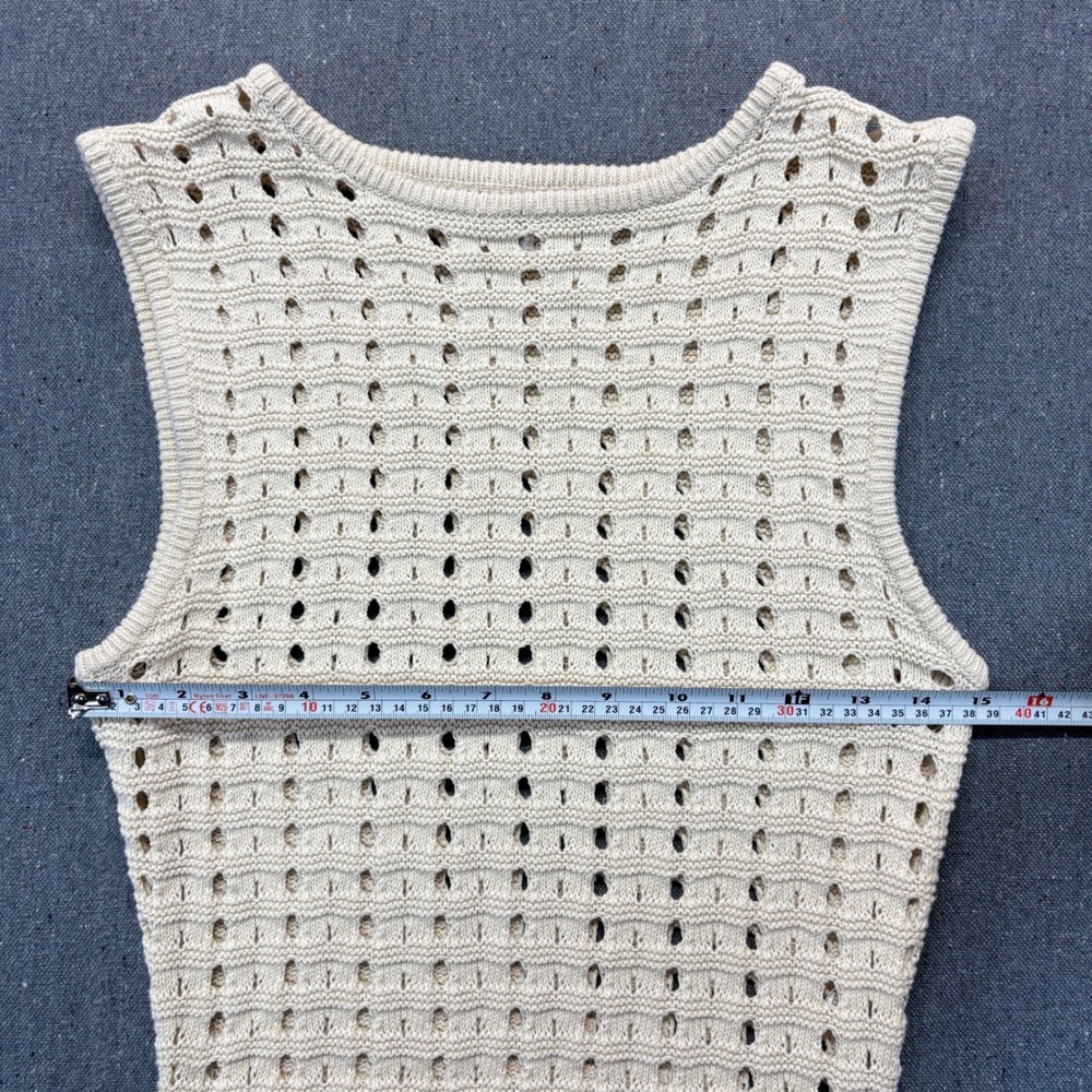 Cotton On Cream Crochet Knit Mini Dress Open Stitch Boho Festival Cover Up M - Picture 5 of 8